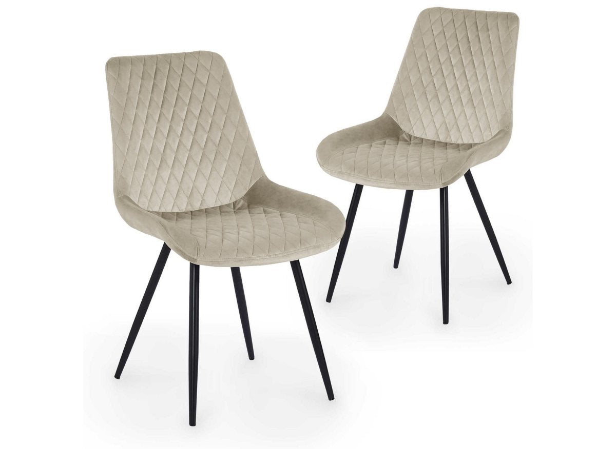 Lot de 2 chaises design en velours beige YOLA - DécoInParis