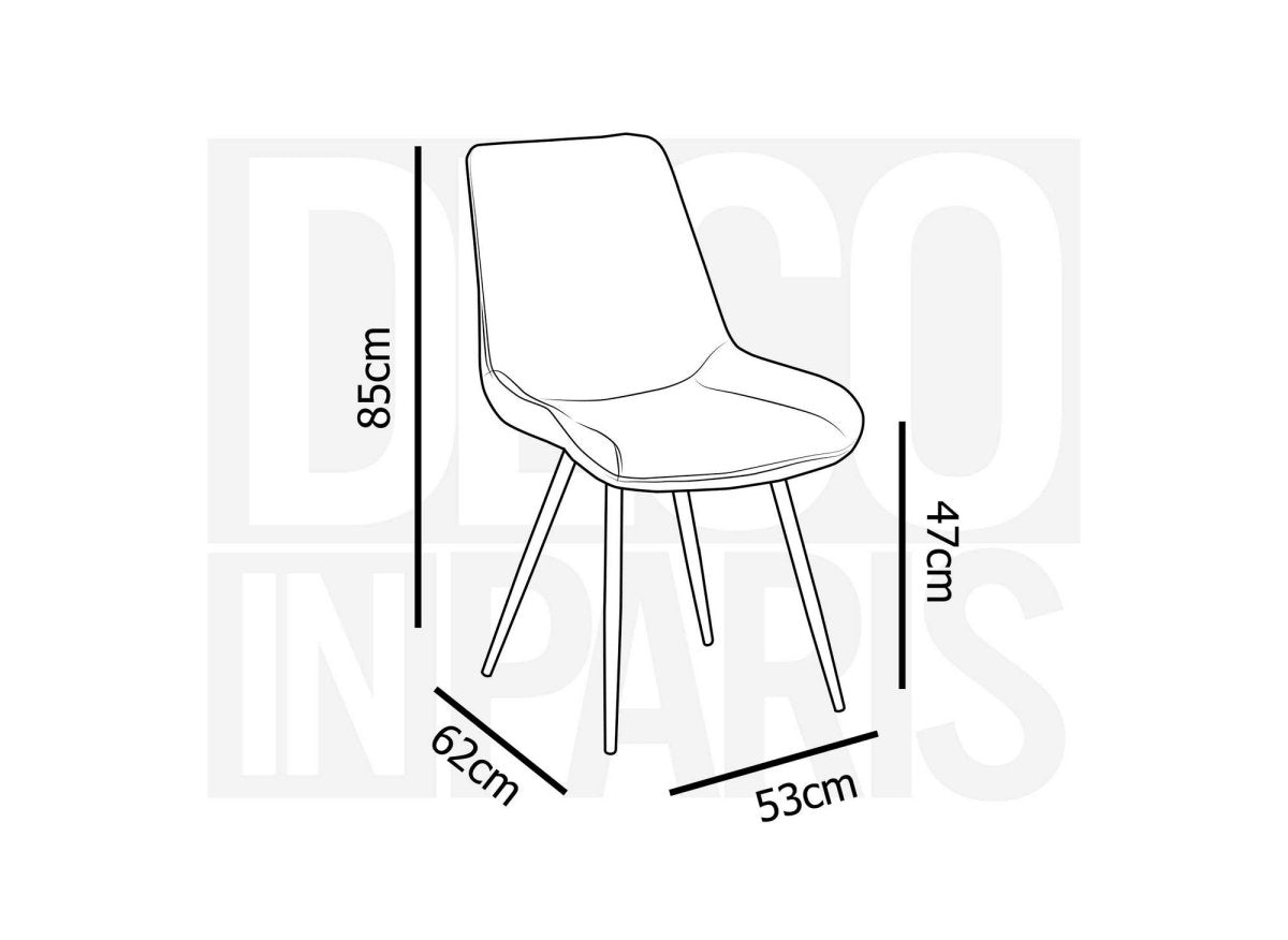 Lot de 2 chaises design en velours beige YOLA - DécoInParis