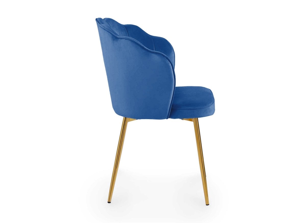 Lot de 2 chaises design en velours bleu GARANCE - DécoInParis