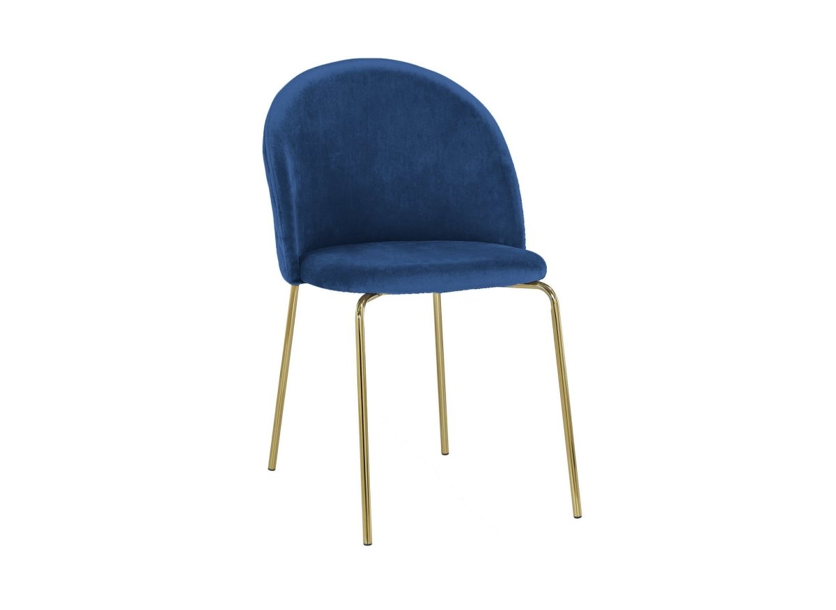 Lot de 2 chaises design en velours bleu KENNETH - DécoInParis