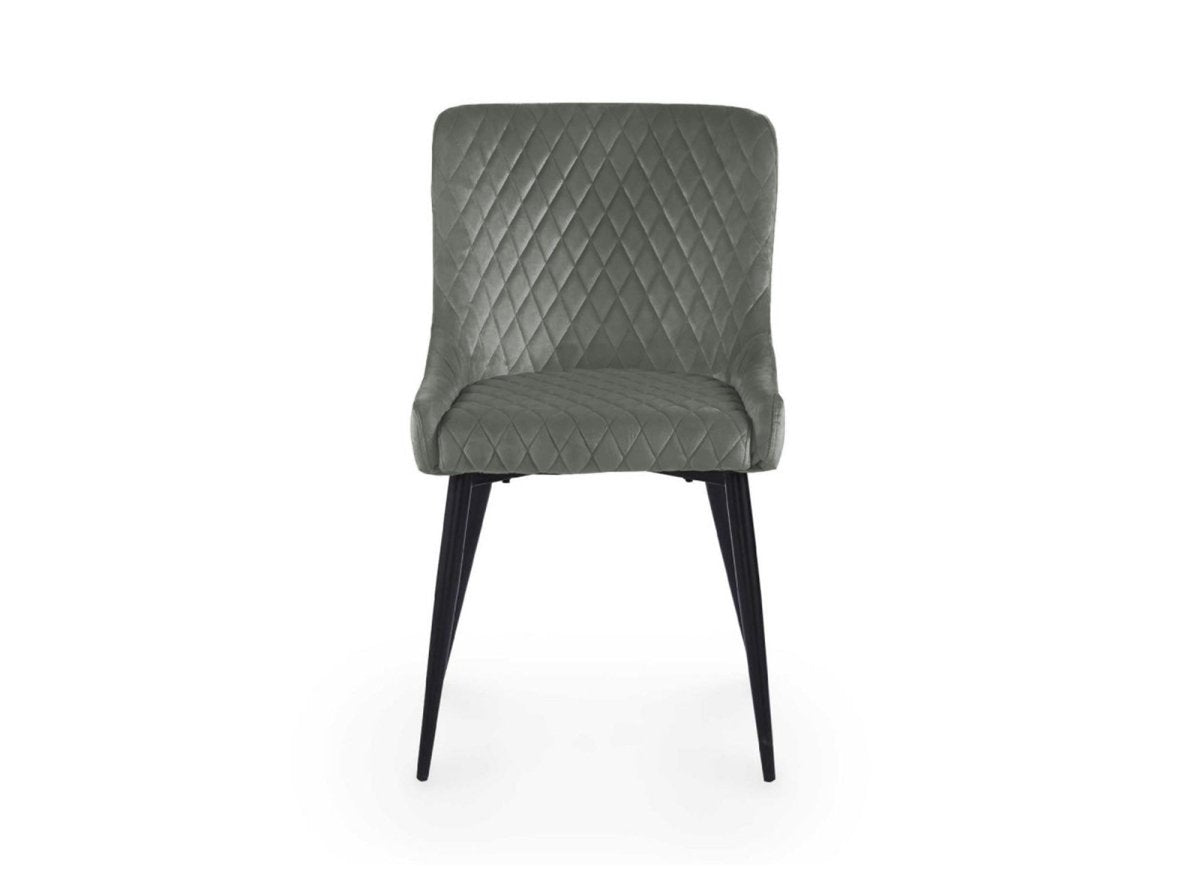 Lot de 2 chaises design en velours gris JENNY - DécoInParis