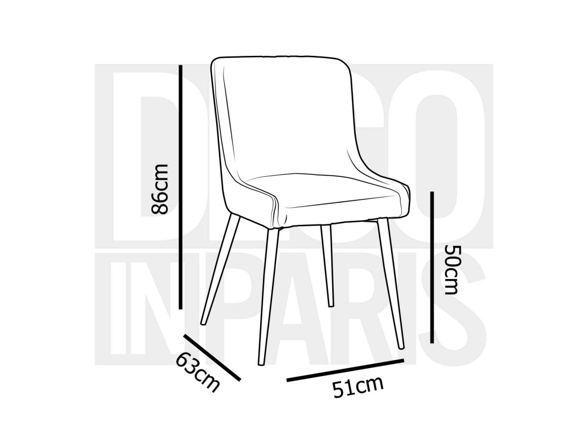 Lot de 2 chaises design en velours gris JENNY - DécoInParis