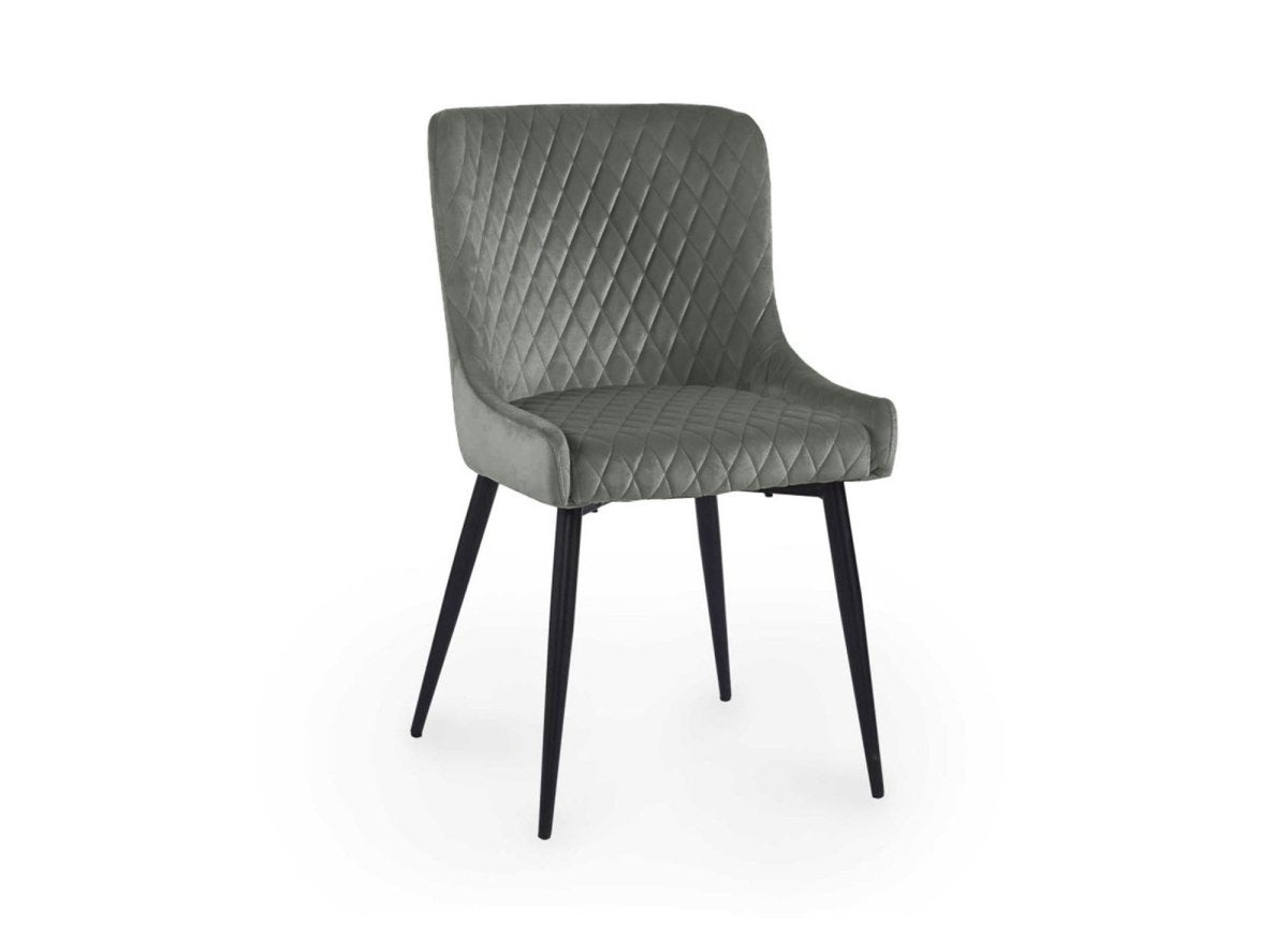 Lot de 2 chaises design en velours gris JENNY - DécoInParis
