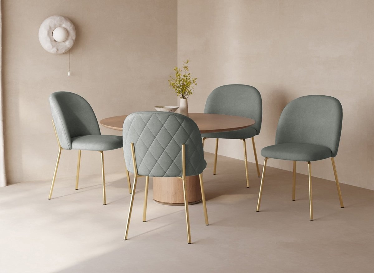 Lot de 2 chaises design en velours gris KENNETH - DécoInParis