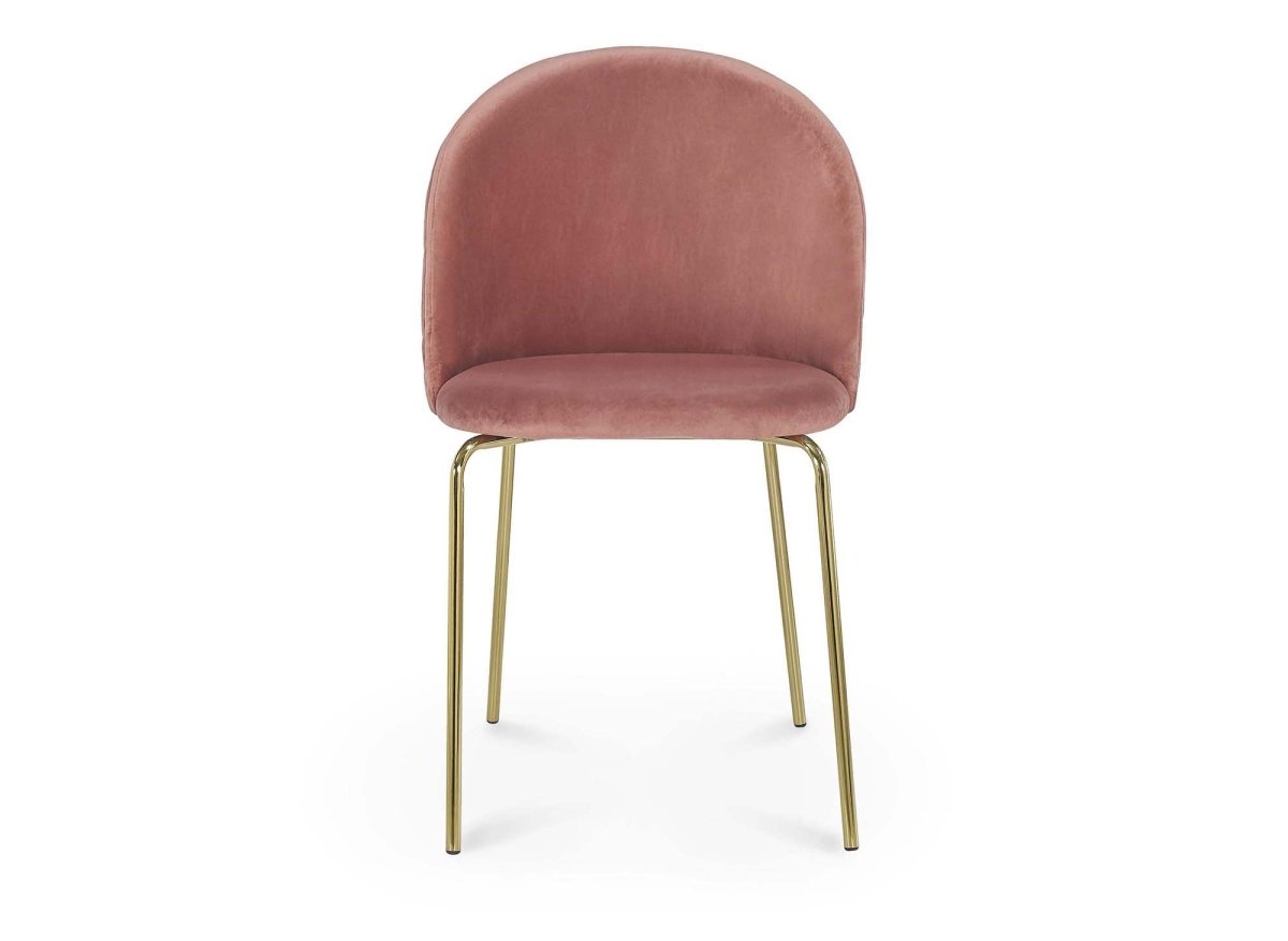 Lot de 2 chaises design en velours rose KENNETH - DécoInParis
