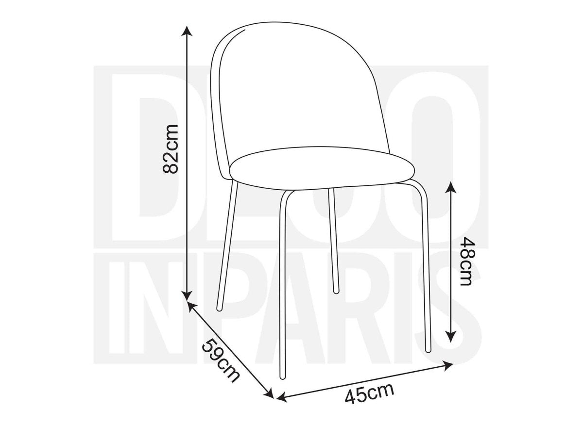 Lot de 2 chaises design en velours rose KENNETH - DécoInParis