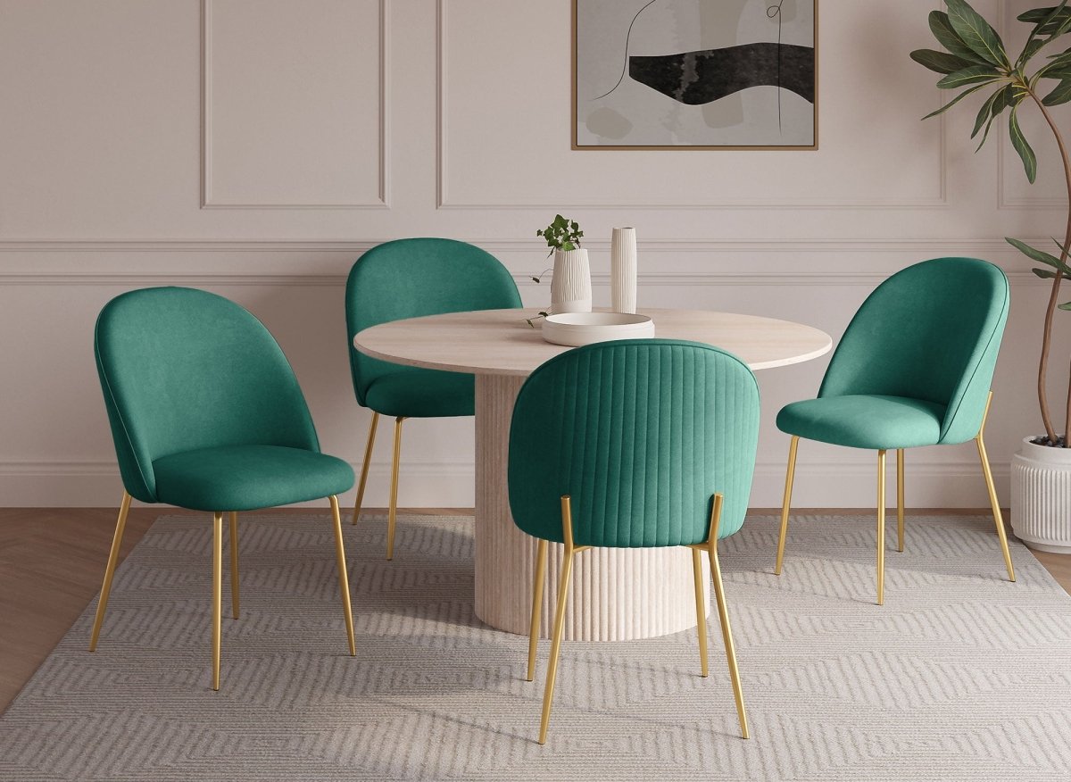 Lot de 2 chaises design en velours vert ARABEL - DécoInParis