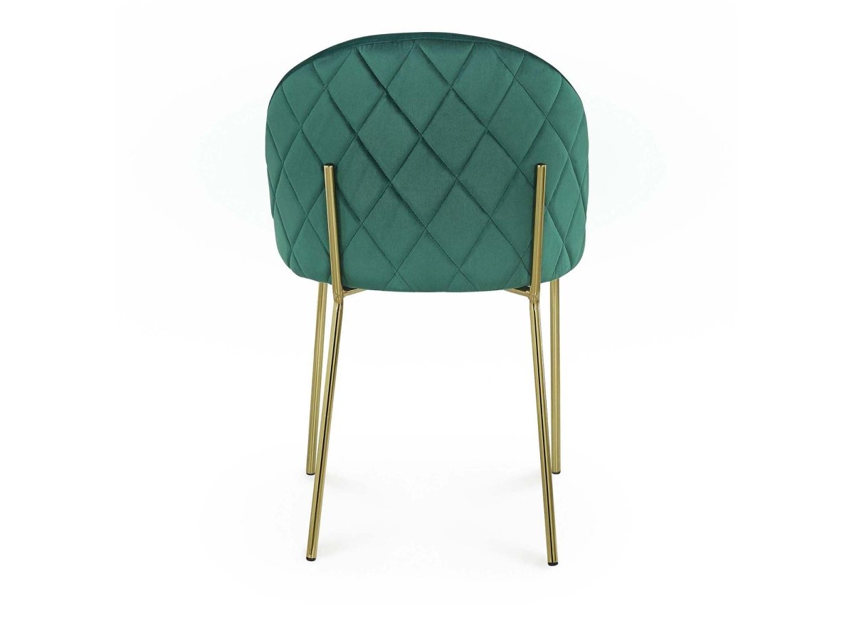 Lot de 2 chaises design en velours vert KENNETH - DécoInParis