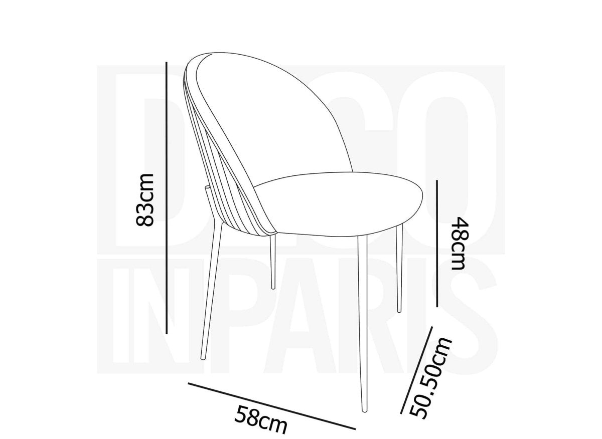 Lot de 2 chaises design en velours vert pieds noirs ARABEL - DécoInParis