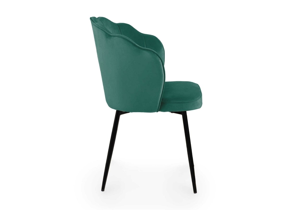 Lot de 2 chaises design en velours vert pieds noirs GARANCE - DécoInParis