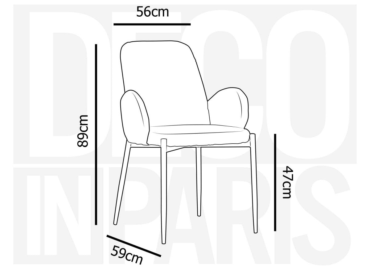 Lot de 2 chaises effet peau de mouton beige KAMILIA - DécoInParis