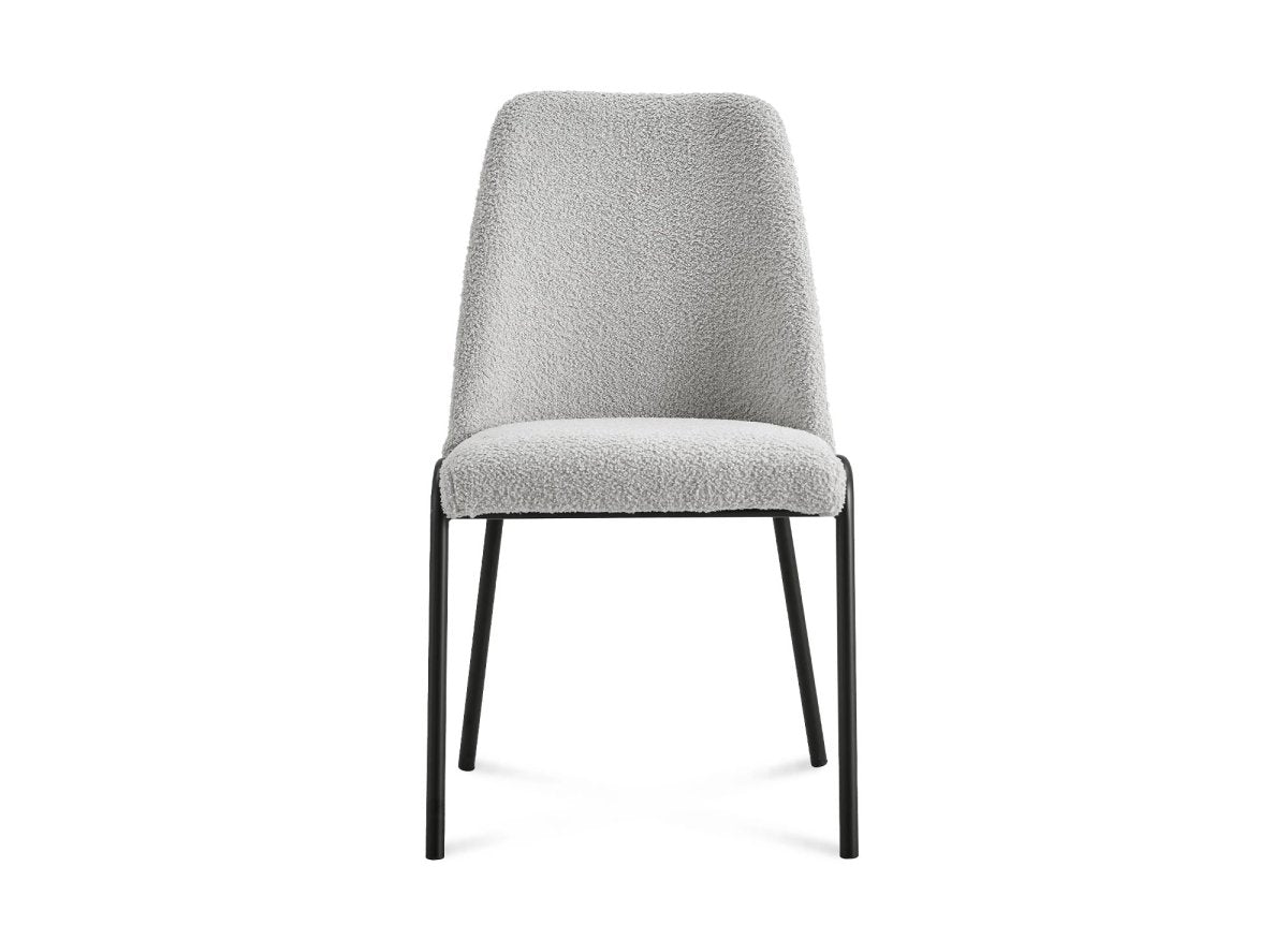 Lot de 2 chaises effet peau de mouton gris APRIL - DécoInParis