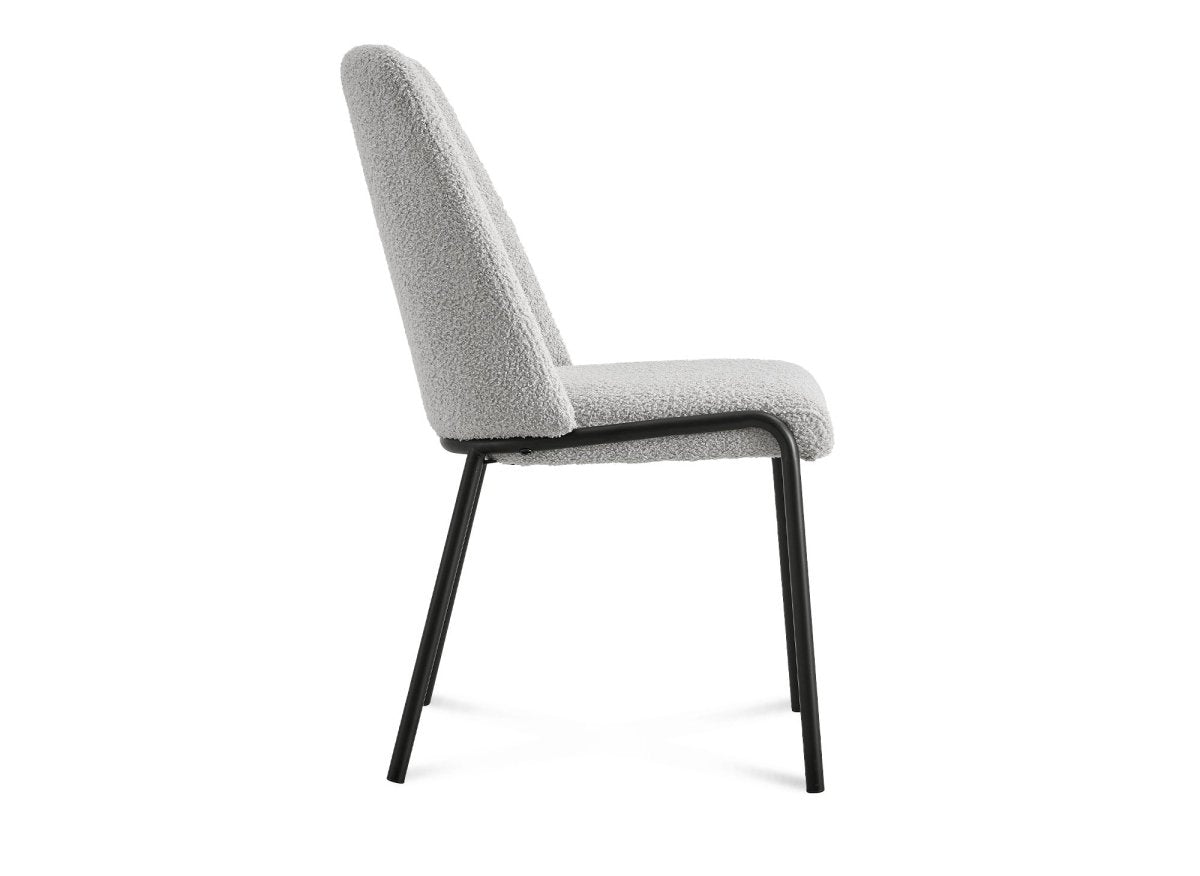 Lot de 2 chaises effet peau de mouton gris APRIL - DécoInParis
