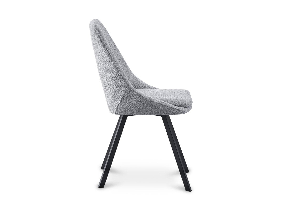 Lot de 2 chaises effet peau de mouton gris clair NARCISSE - DécoInParis