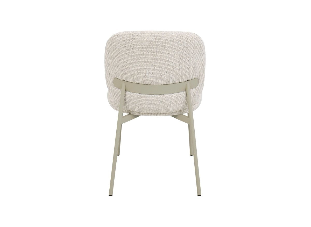 Lot de 2 chaises en tweed écru et pieds en métal gris MARCUS - DécoInParis