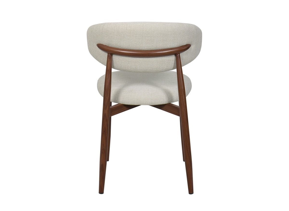 Lot de 2 chaises en tweed écru pieds en métal marron FLAVIA - DécoInParis