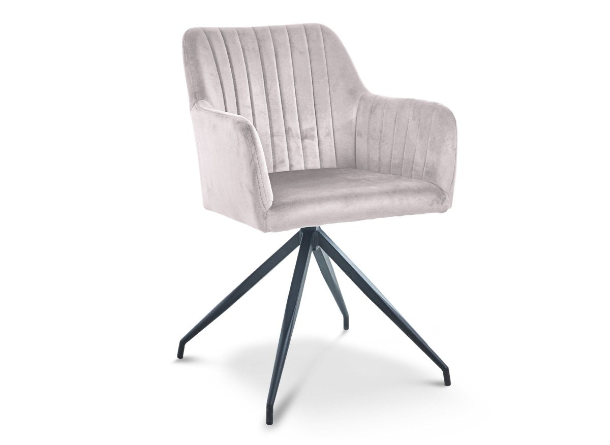 Lot de 2 chaises en velours beige pieds en métal noir RATUS - DécoInParis