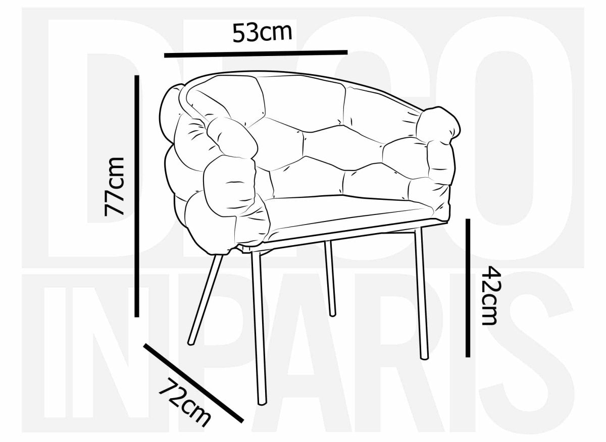 Lot de 2 chaises en velours gris pieds en métal doré CHARLOTTE - DécoInParis