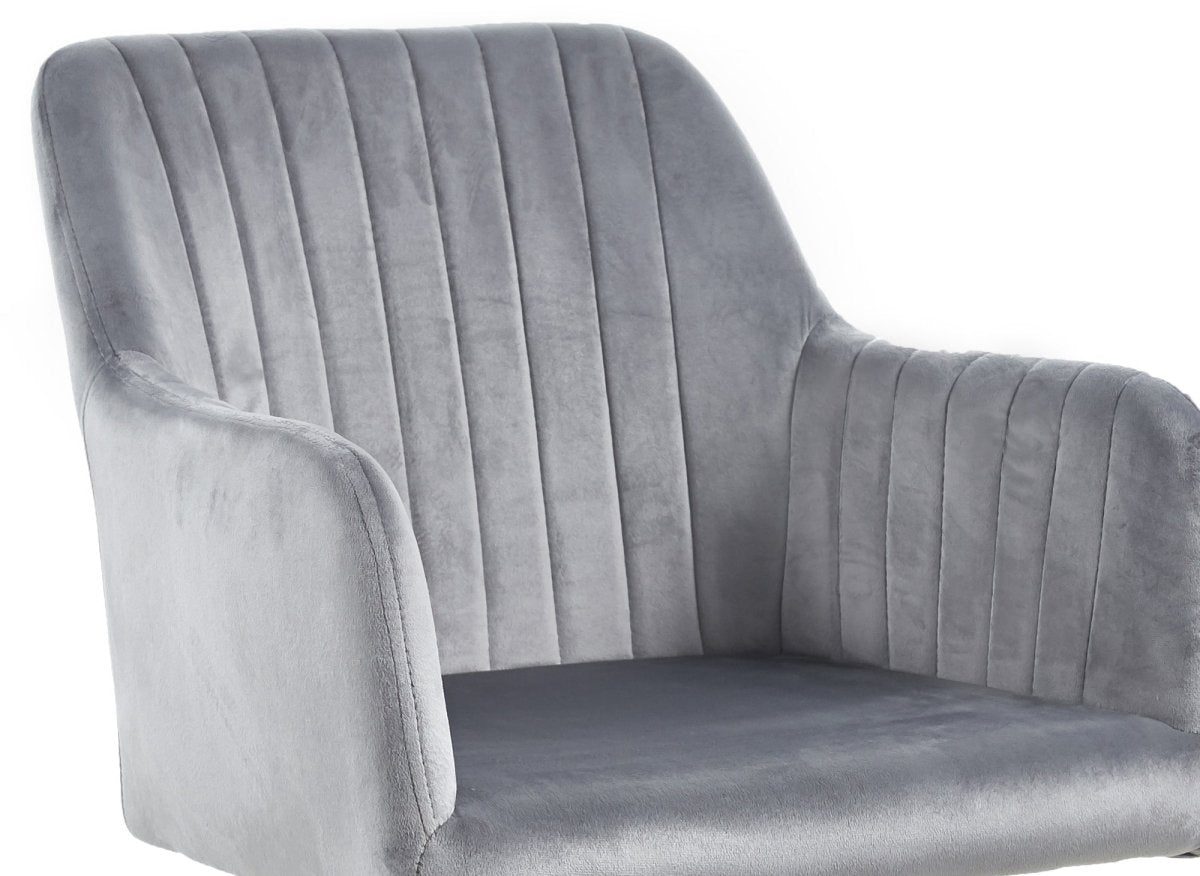 Lot de 2 chaises en velours gris pieds en métal noir RATUS - DécoInParis