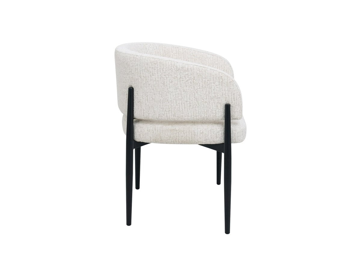Lot de 2 chaises en velours tissé écru pieds en métal noir DIANA - DécoInParis