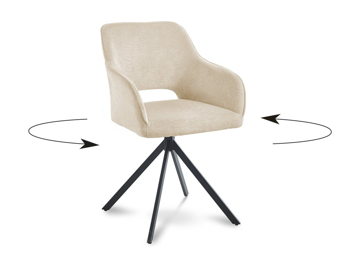 Lot de 2 chaises pivotantes design en velours beige CIEL - DécoInParis