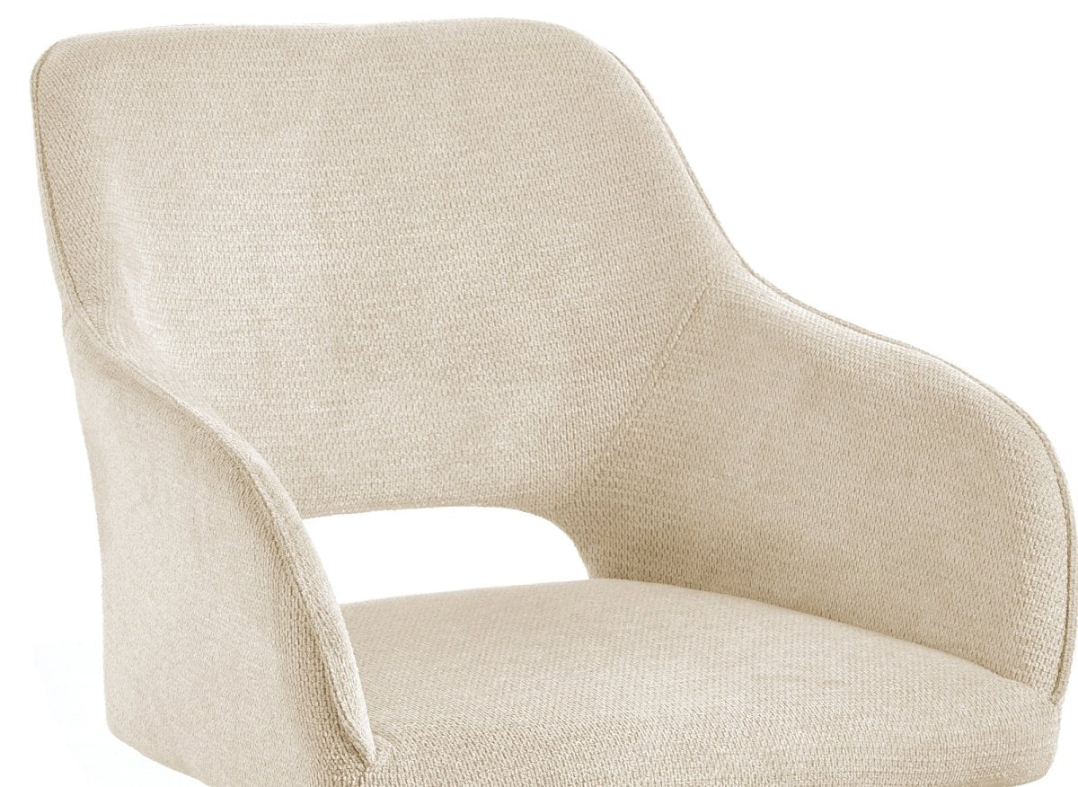 Lot de 2 chaises pivotantes design en velours beige CIEL - DécoInParis