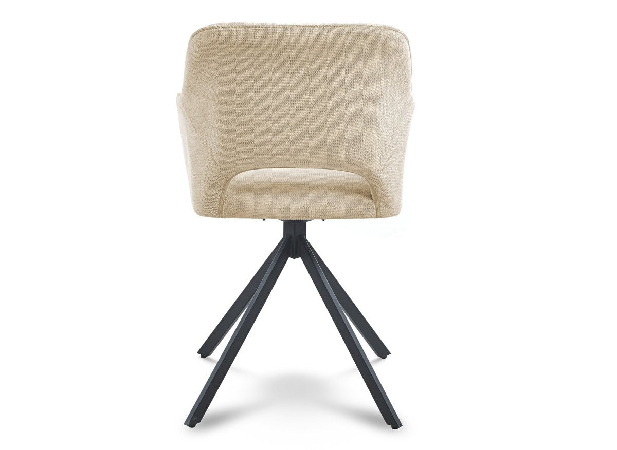 Lot de 2 chaises pivotantes design en velours beige CIEL - DécoInParis