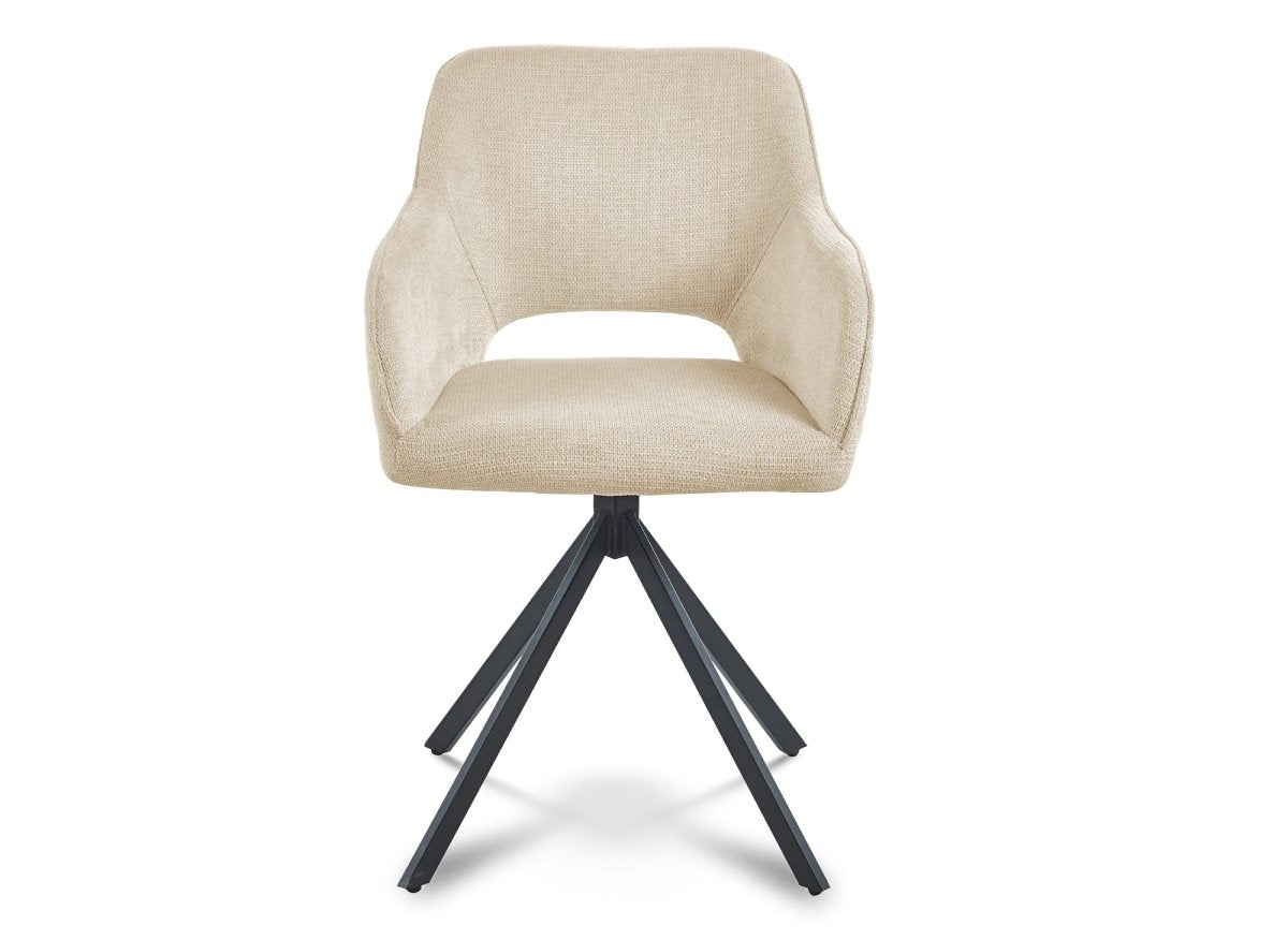 Lot de 2 chaises pivotantes design en velours beige CIEL - DécoInParis