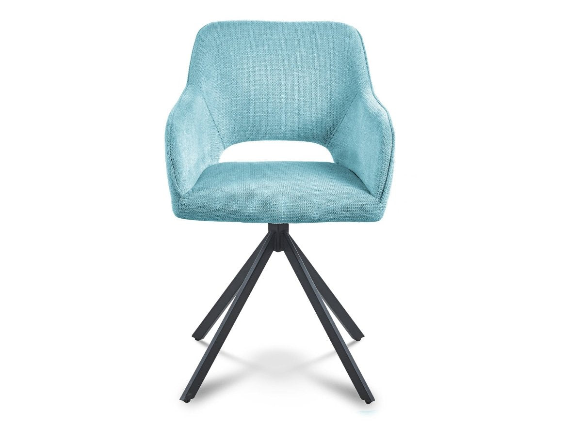 Lot de 2 chaises pivotantes design en velours vert d'eau CIEL - DécoInParis