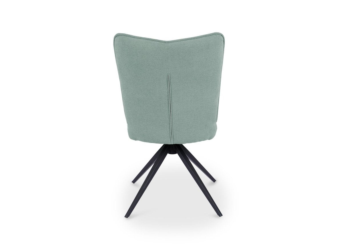 Lot de 2 chaises pivotantes en tissu vert d'eau FELICIE - DécoInParis