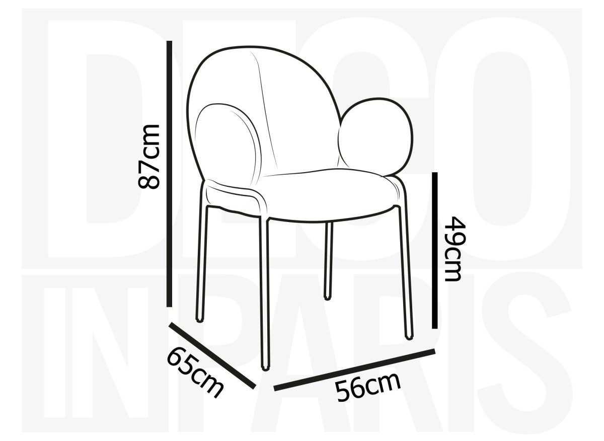 Lot de 2 fauteuils design avec accoudoirs en tissu bouclette blanc BENTA - DécoInParis