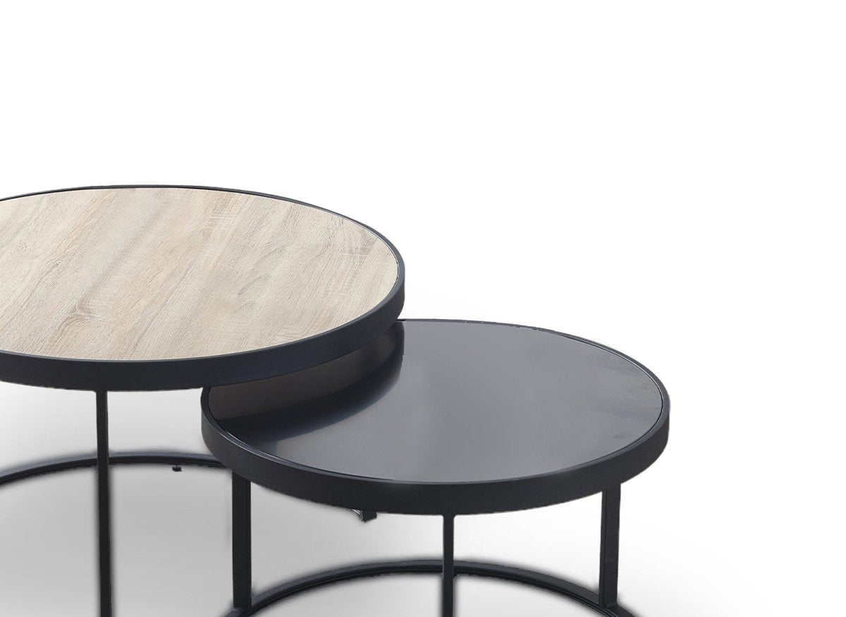 Lot de 2 tables basses rondes gigognes AMERIO - DécoInParis