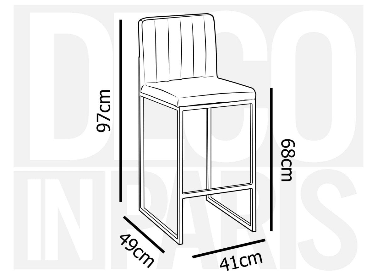 Lot de 2 tabourets de bar design en velours bleu FRIDA - DécoInParis