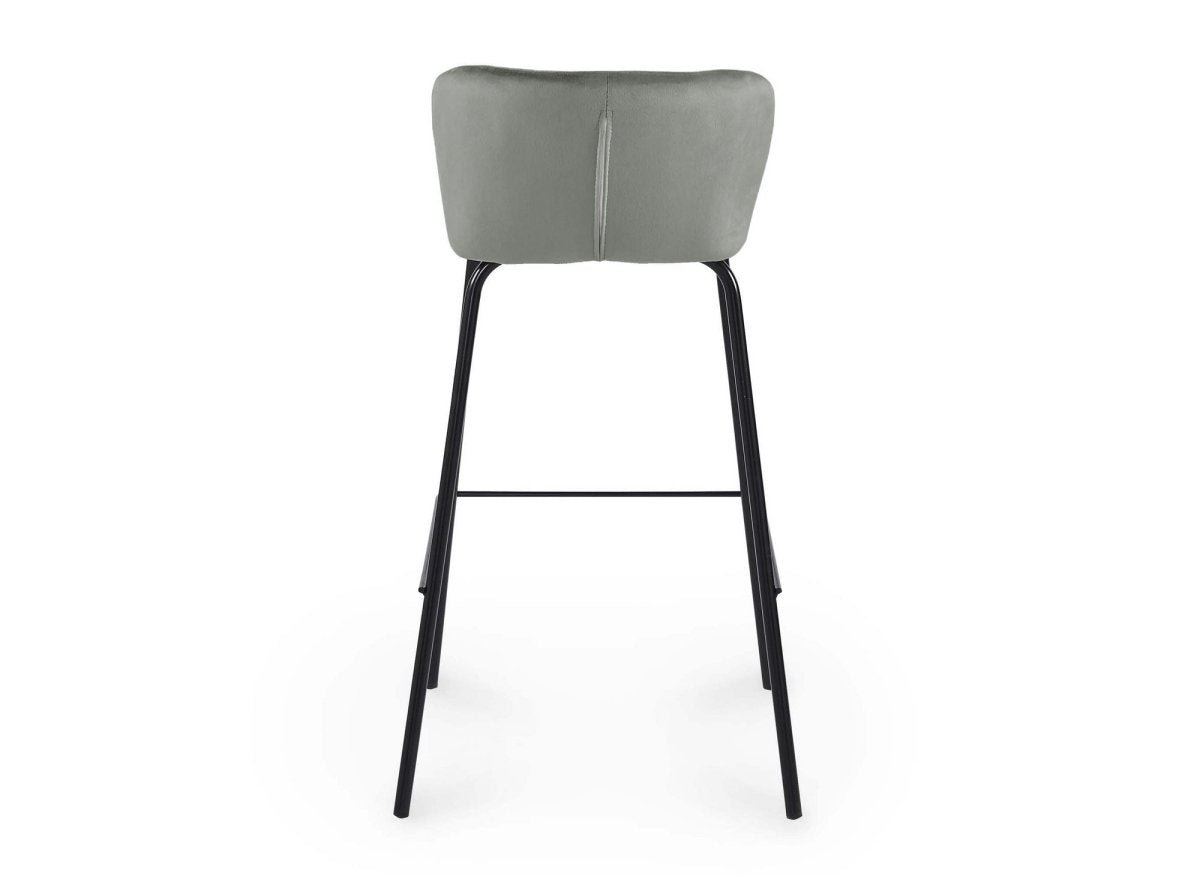 Lot de 2 tabourets de bar design en velours gris BOSCO - DécoInParis