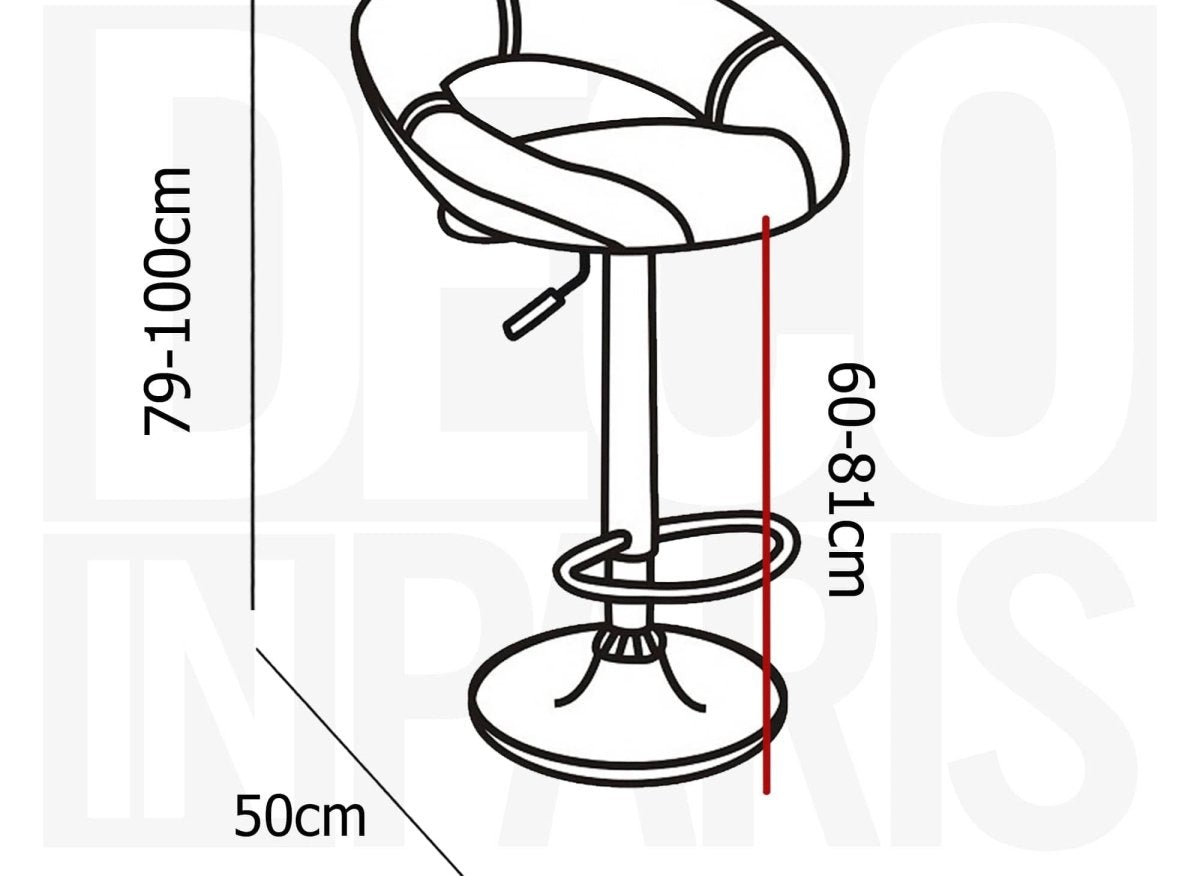 Lot de 2 tabourets de bar noir JETI - DécoInParis