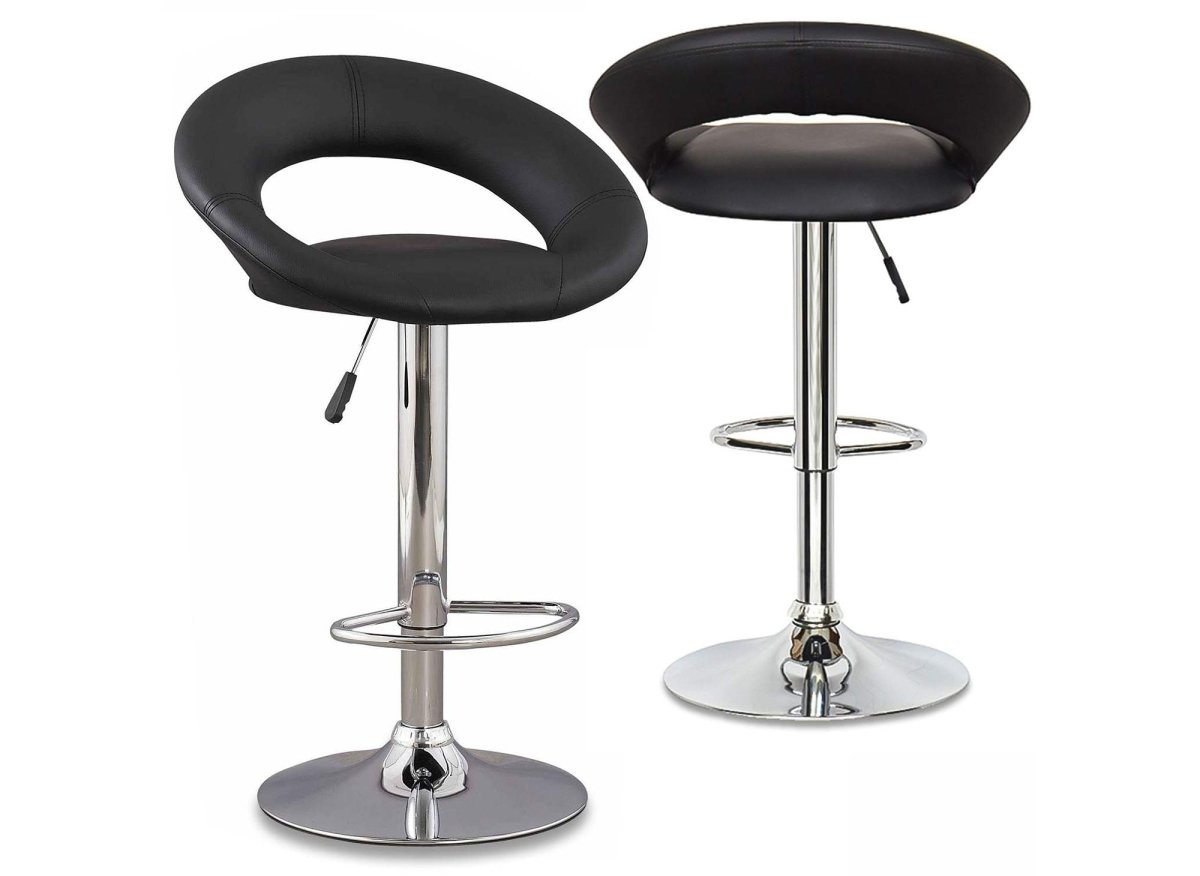 Lot de 2 tabourets de bar noir JETI - DécoInParis
