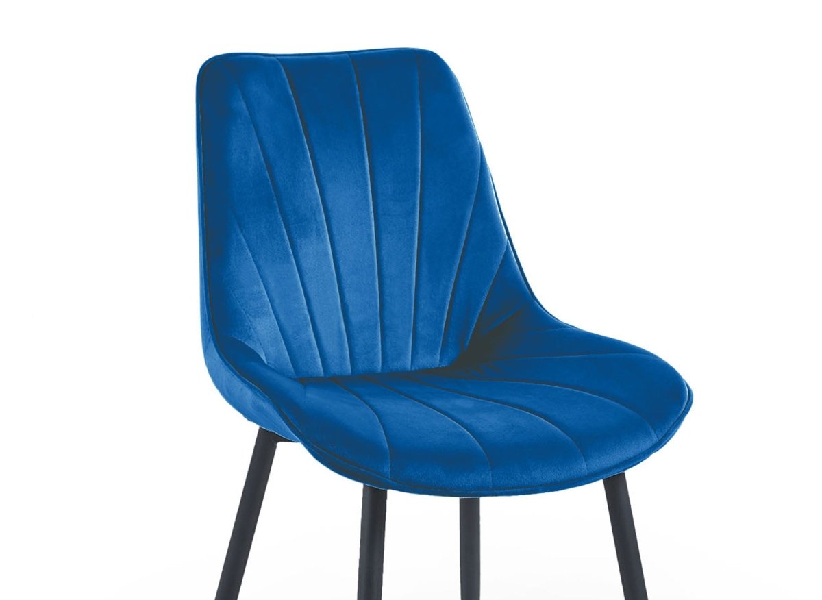 Lot de 4 chaises design en velours bleu ELOVA - DécoInParis