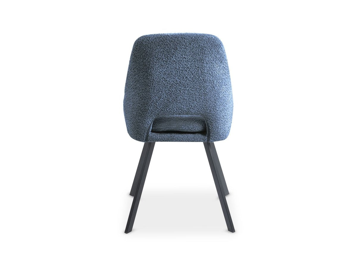 Lot de 4 chaises effet peau de mouton bleu NARCISSE - DécoInParis