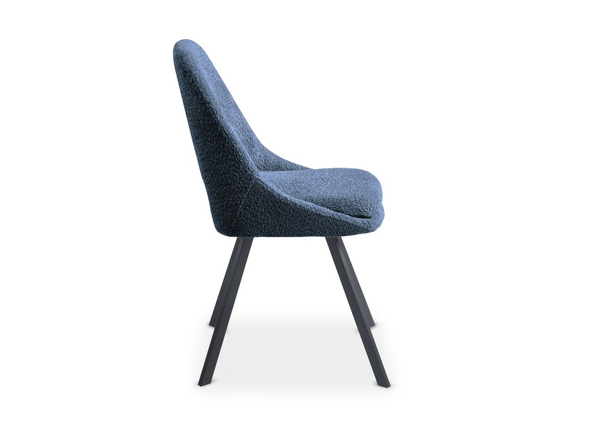 Lot de 4 chaises effet peau de mouton bleu NARCISSE - DécoInParis
