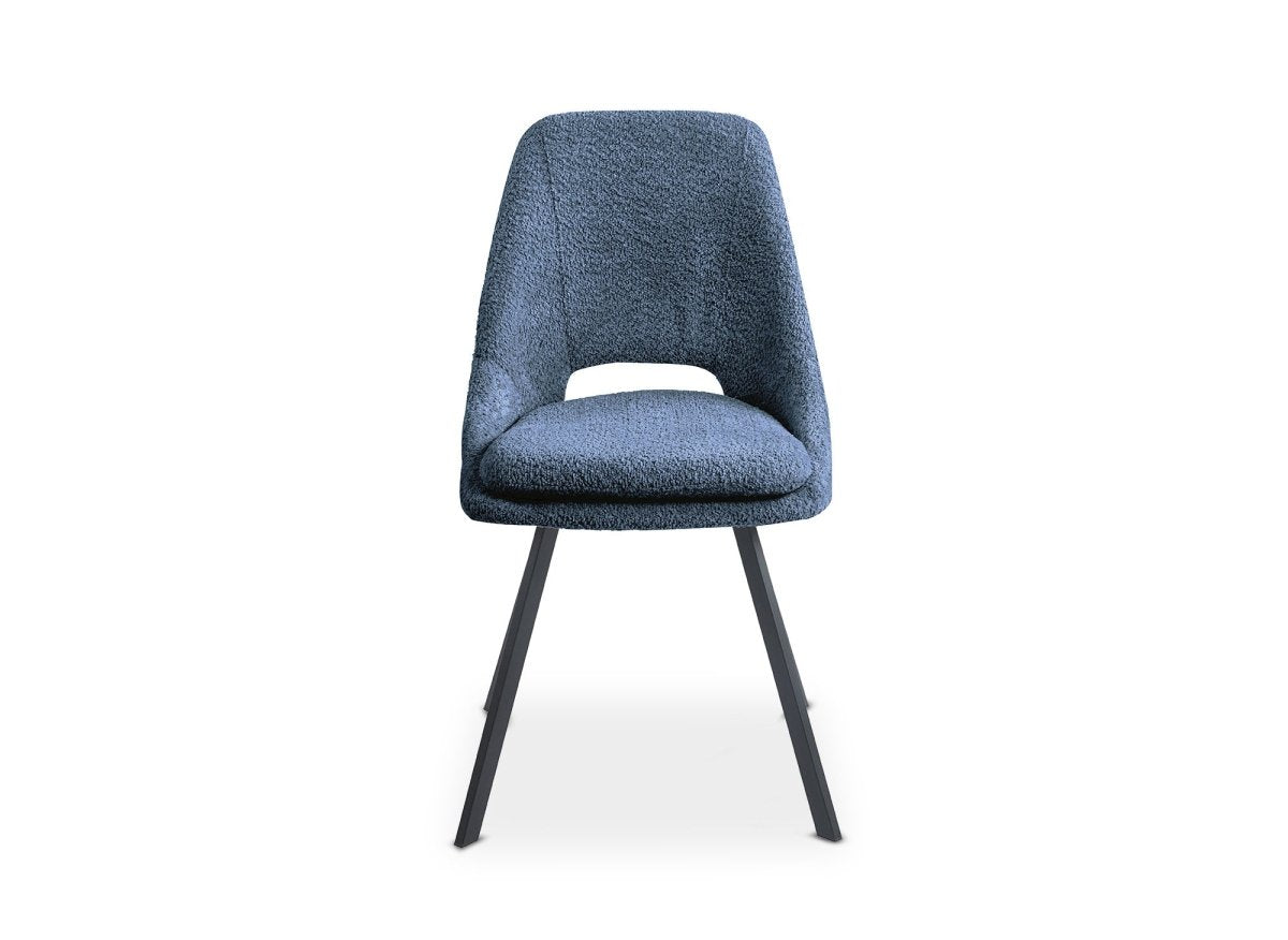 Lot de 4 chaises effet peau de mouton bleu NARCISSE - DécoInParis