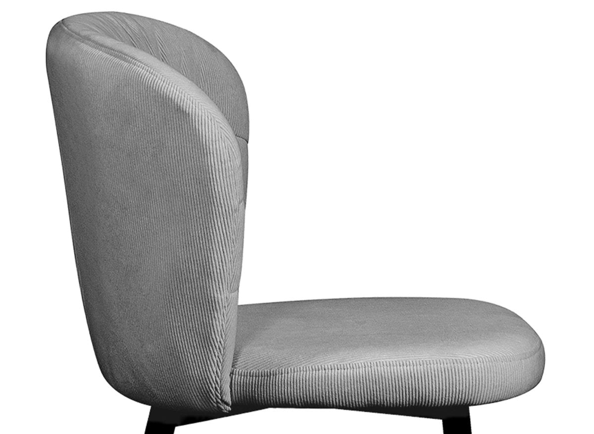 Lot de 4 chaises en velours côtelé gris DANIELA - DécoInParis