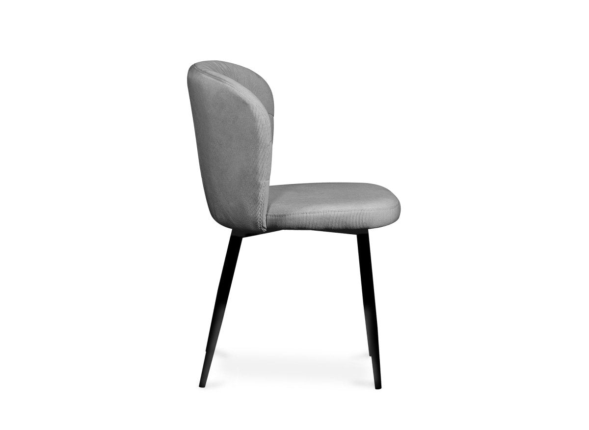 Lot de 4 chaises en velours côtelé gris DANIELA - DécoInParis