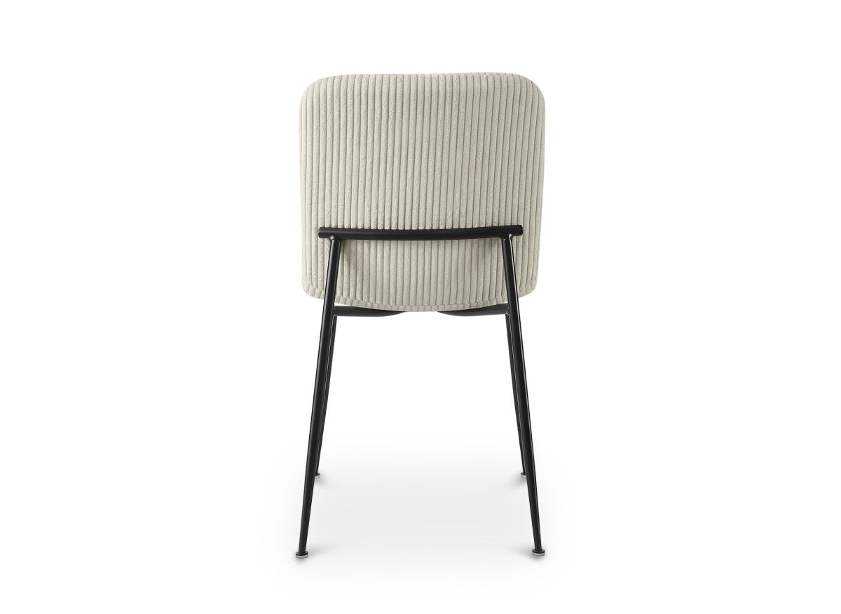 Lot de 4 chaises en velours gros côtelé beige CHERYL - DécoInParis