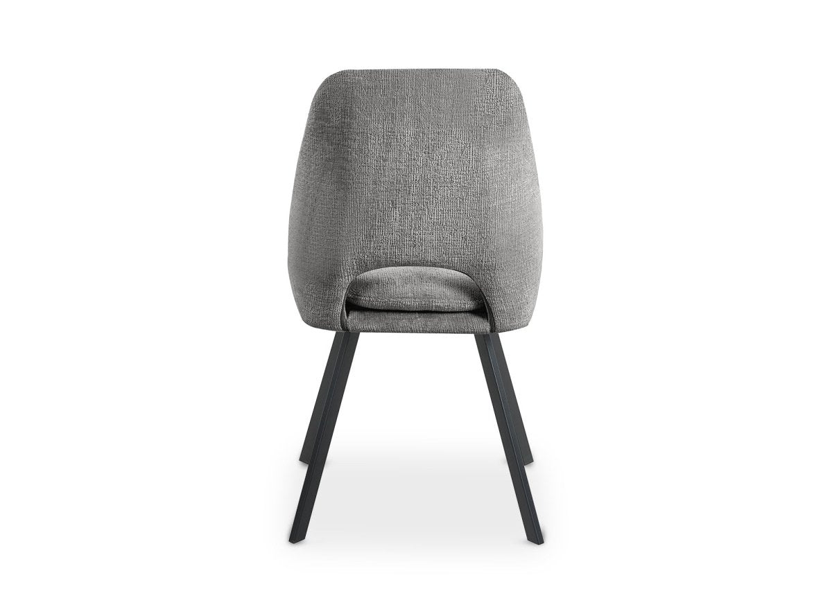 Lot de 4 chaises en velours texturé gris NARCISSE - DécoInParis