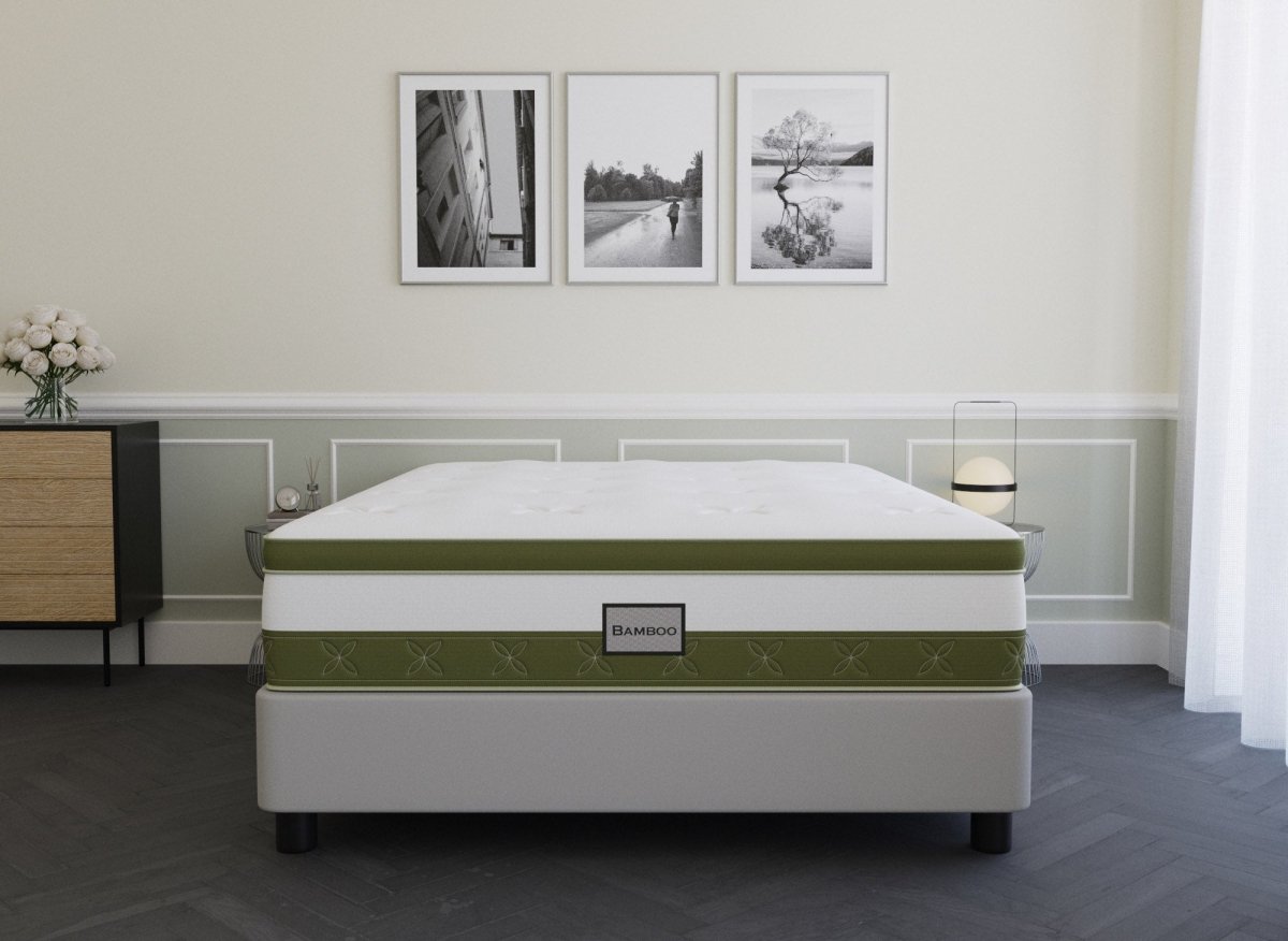 Matelas hybride BAMBOO 160 x 200 cm ressorts ensachés et mémoire de forme épaisseur 30 cm - DécoInParis