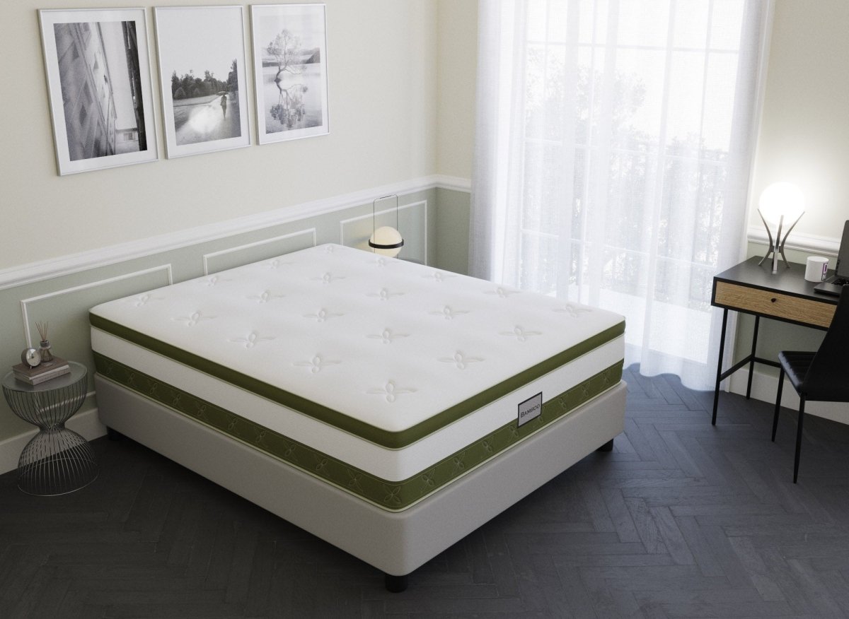 Matelas hybride BAMBOO 180 x 200 cm ressorts ensachés et mémoire de forme épaisseur 30 cm - DécoInParis