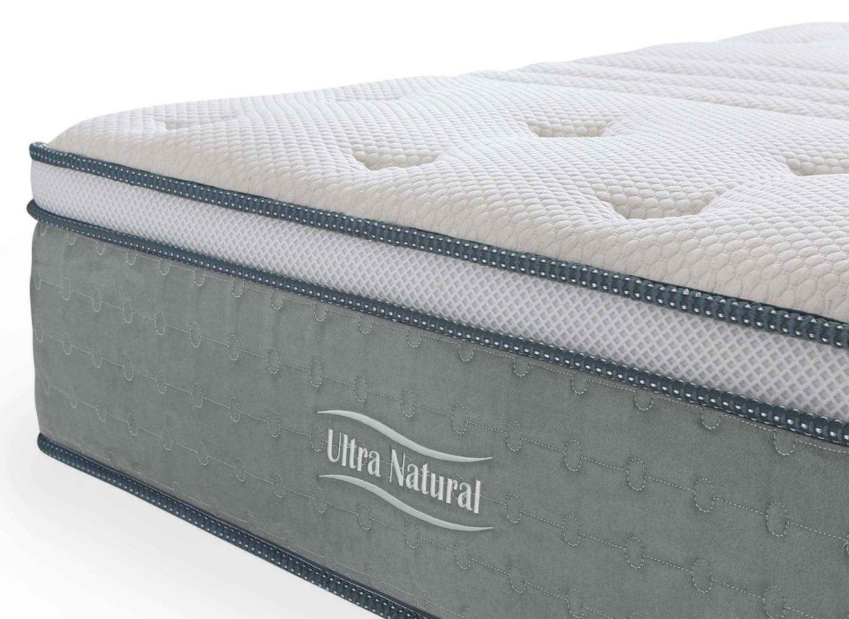 Matelas hybride NATURAL 180 x 200 cm ressorts ensachés et soie épaisseur 29 cm - DécoInParis