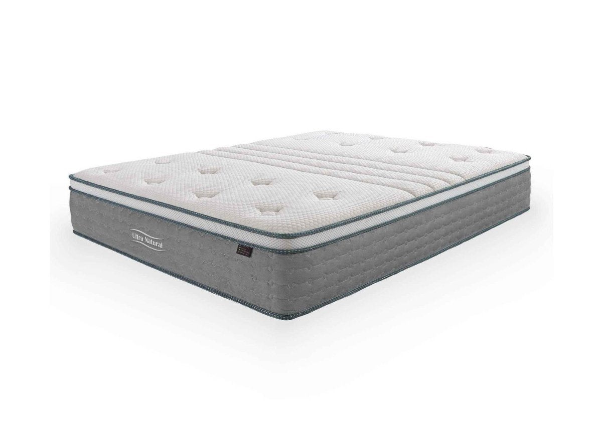 Matelas hybride NATURAL 180 x 200 cm ressorts ensachés et soie épaisseur 29 cm - DécoInParis