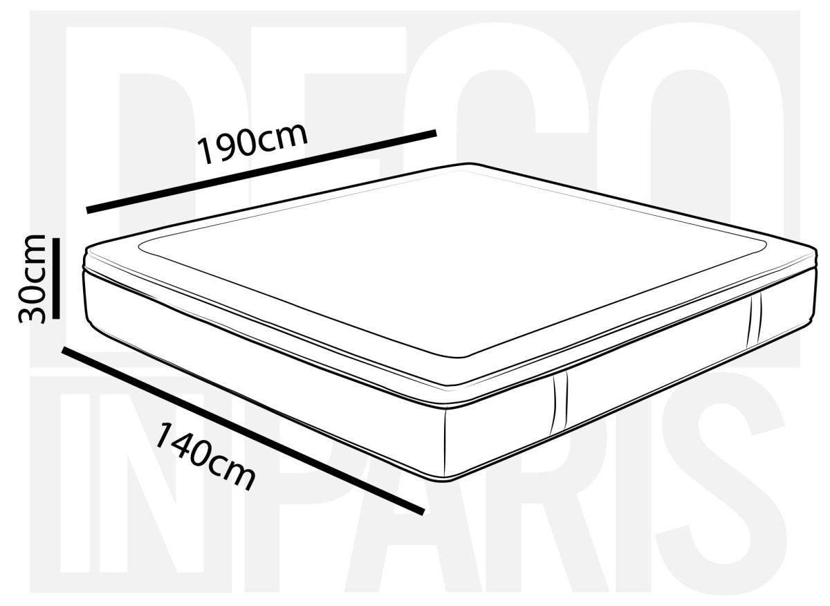 Matelas hybride ressorts ensachés 140 x 190 cm épaisseur 30 cm ASTRO - DécoInParis