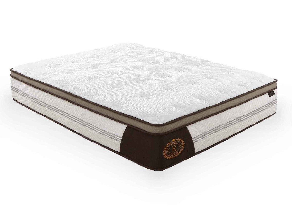 Matelas hybride ROYAL LUX 140 x 190 cm ressorts ensachés et mémoire de forme épaisseur 31 cm - DécoInParis